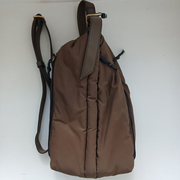 RAG & BONE Revival Sling Bag Puffer Brown & Gold Hardware - Picture 2 of 4